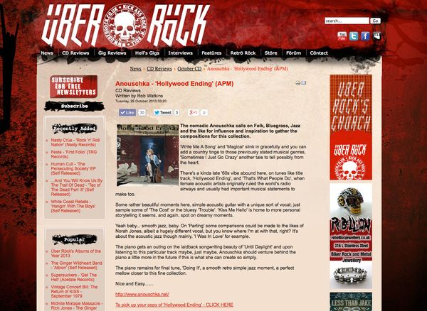 Press clipping: UberRock, UK — Hollywood Ending