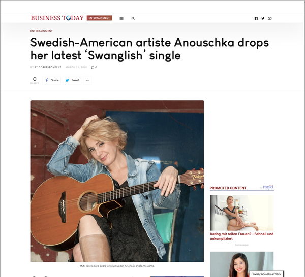 Press clipping: Business Today, Kenya — The Swanglish single Shine